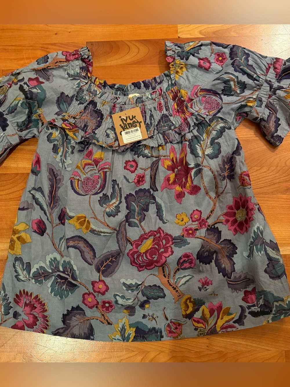 NWT Ivy Jane Floral Smocked Boho Blouse Top XS Retail $118 Western Chic